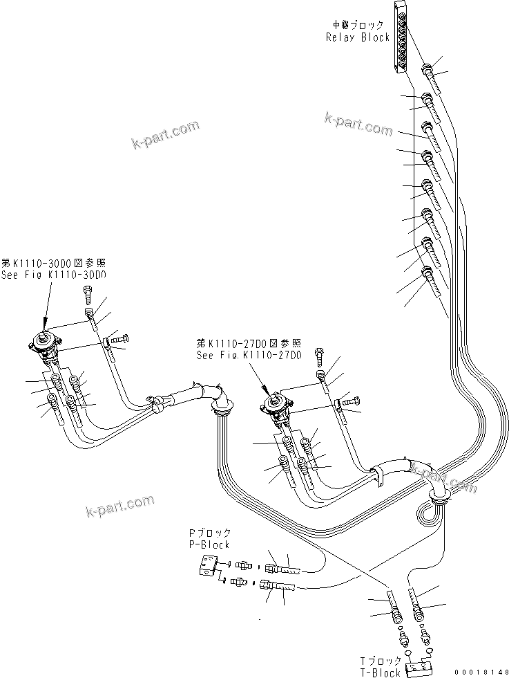 Komatsu parts book diagram for PC230LC-7-BA S/N 11001-UP: FLOOR FRAME (OPERATOR'S CAB) (PPC HOSE) (2/2)(#15001-)
