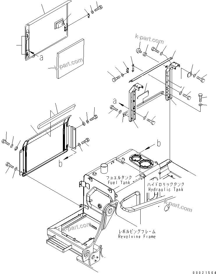 Komatsu parts book diagram for PC230LC-7-BA S/N 11001-UP: RIGHT SIDE DOOR (MACHINE CAB)(#15001-)