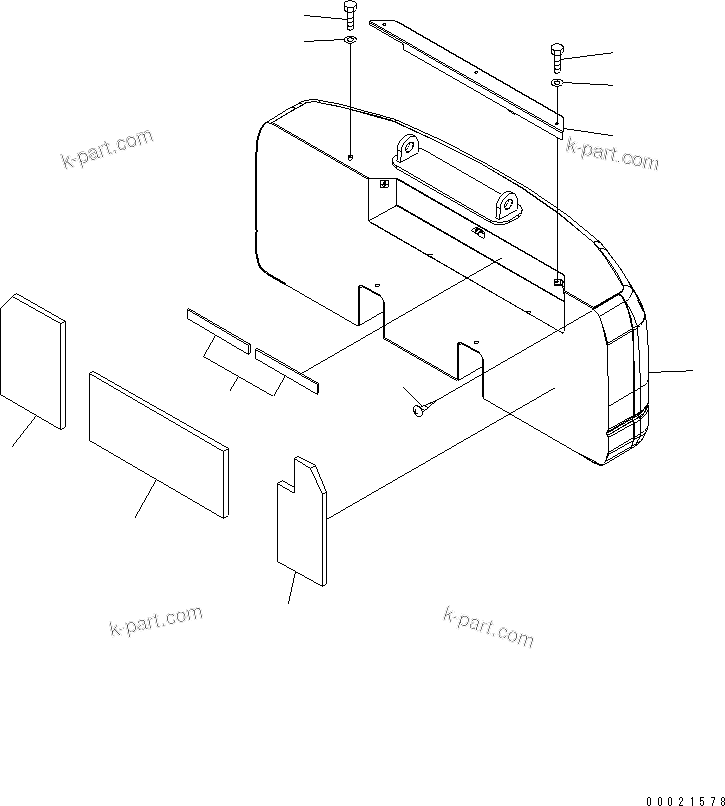 Komatsu parts book diagram for PC230LC-7-BA S/N 11001-UP: COUNTER WEIGHT (SLING)(#15001-)