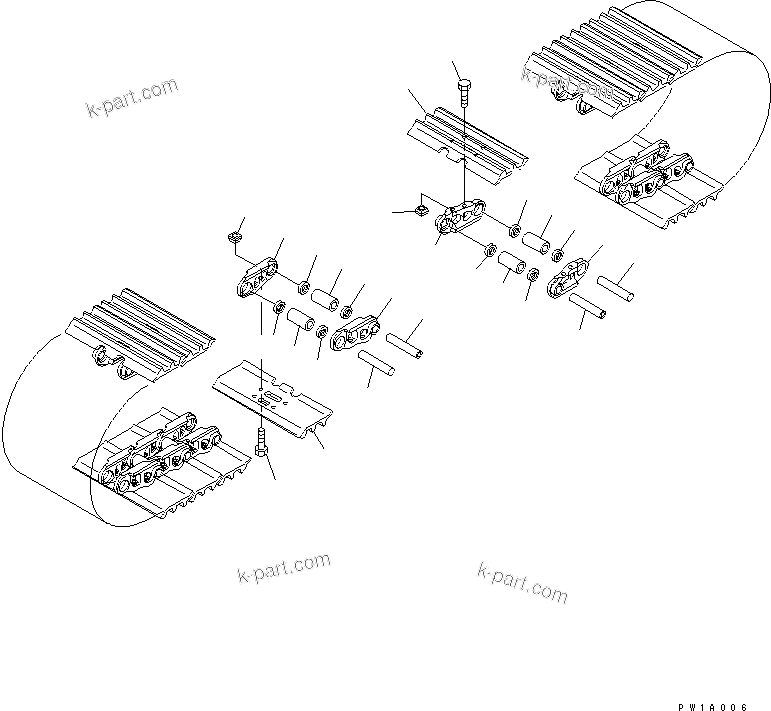 Komatsu parts book diagram for PC230LC-7-BA S/N 11001-UP: TRACK SHOE (TRIPLE GROUSER WITH HOLE) (700MM WIDE)