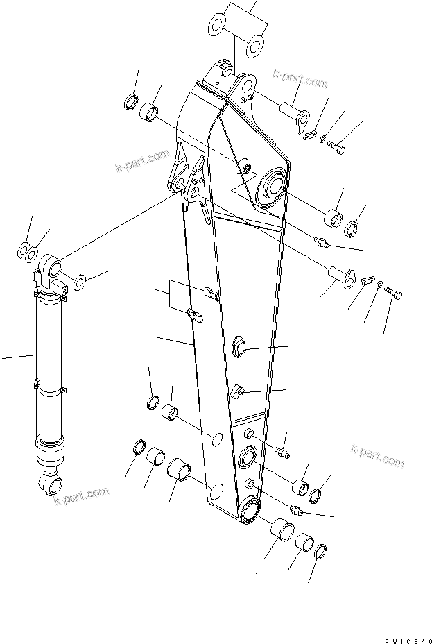 Komatsu parts book diagram for PC230LC-7-BA S/N 11001-UP: ARM (3.05M) (DEMOLITION SPEC.)
