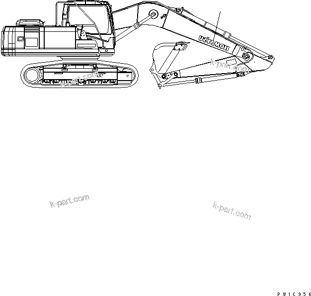 Komatsu parts book diagram for PC230LC-7-BA S/N 11001-UP: PLATE (BOOM SIDE ? R.H.) (LOGO MARK)