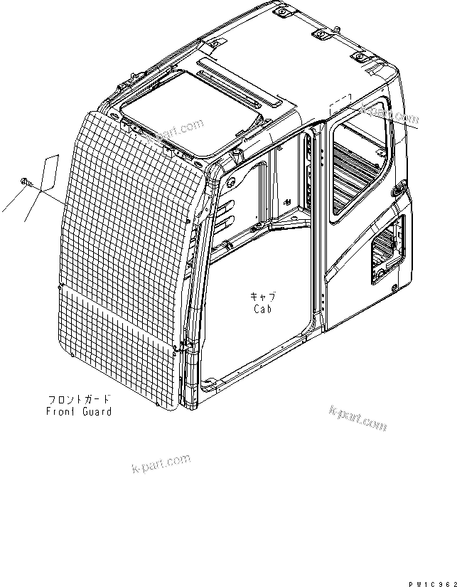 Komatsu parts book diagram for PC230LC-7-BA S/N 11001-UP: CAUTION PLATE (FOR LV1 GUARD)