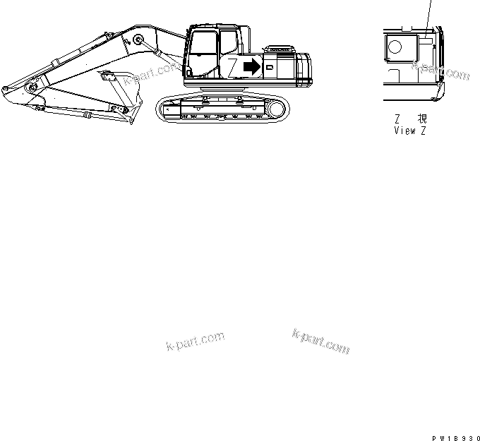 Komatsu parts book diagram for PC230LC-7-BA S/N 11001-UP: PLATE (AIR CLEANER ? DOUBLE ELEMENT) (JAPANESE)