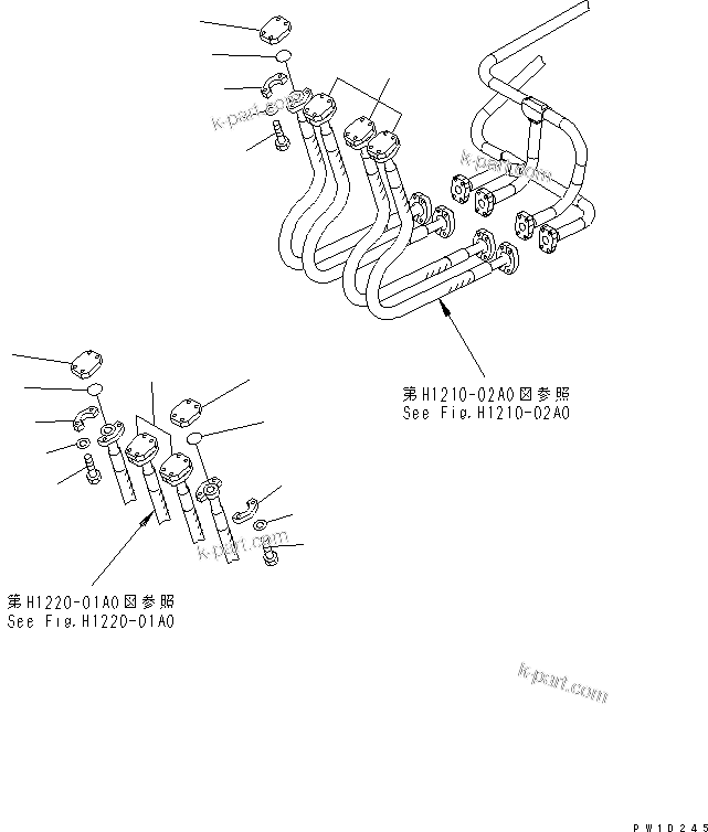 Komatsu parts book diagram for PC230LC-7-BA S/N 11001-UP: BLIND PARTS (BODY)