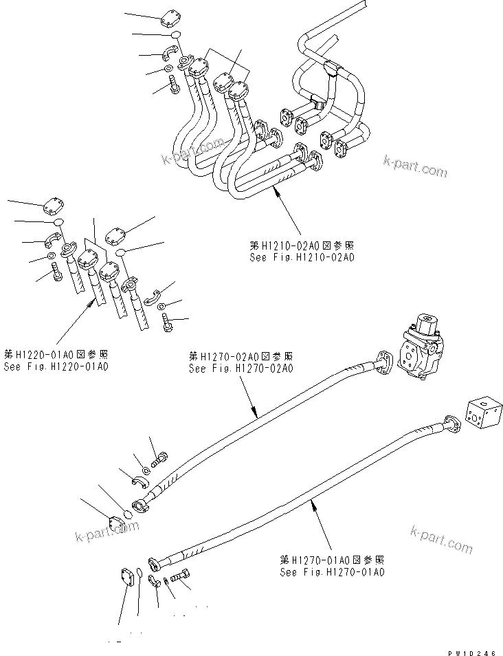 Komatsu parts book diagram for PC230LC-7-BA S/N 11001-UP: BLIND PARTS (BODY) (1 ACTUATOR)