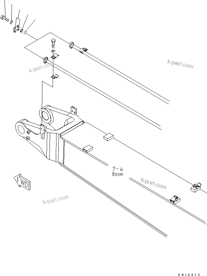 Komatsu parts book diagram for PC230LC-7-BA S/N 11001-UP: BLIND PARTS (BOOM)