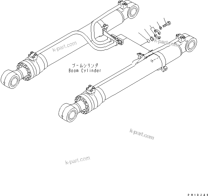 Komatsu parts book diagram for PC230LC-7-BA S/N 11001-UP: BLIND PARTS (BOOM CYLINDER)