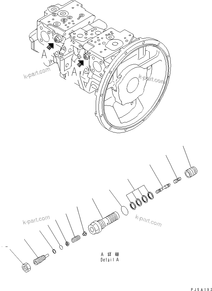 Komatsu parts book diagram for PC230LC-7-BA S/N 11001-UP: MAIN PUMP (10/11)