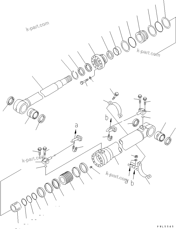 Komatsu parts book diagram for PC230LC-7-BA S/N 11001-UP: BOOM CYLINDER