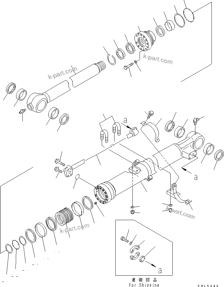 Komatsu parts book diagram for PC230LC-7-BA S/N 11001-UP: BUCKET CYLINDER (DEMOLITION SPEC.)