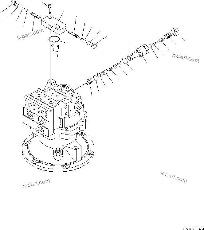 Komatsu parts book diagram for PC230LC-7-BA S/N 11001-UP: SWING MOTOR (3/3)
