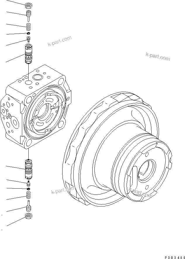Komatsu parts book diagram for PC230LC-7-BA S/N 11001-UP: TRAVEL MOTOR (3/3)