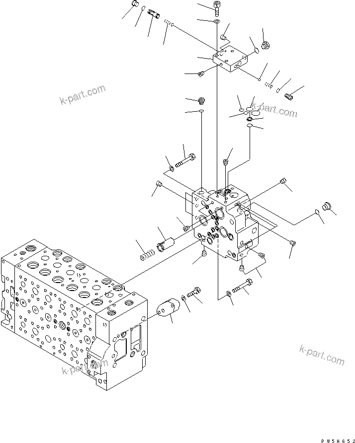 Komatsu parts book diagram for PC230LC-7-BA S/N 11001-UP: MAIN VALVE (14/16)