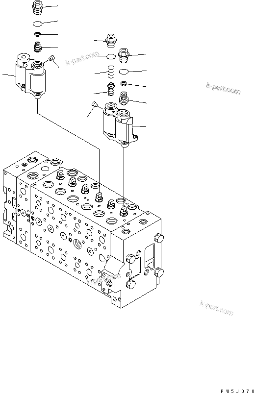 Komatsu parts book diagram for PC230LC-7-BA S/N 11001-UP: MAIN VALVE (1-ACTUATOR) (3/19)