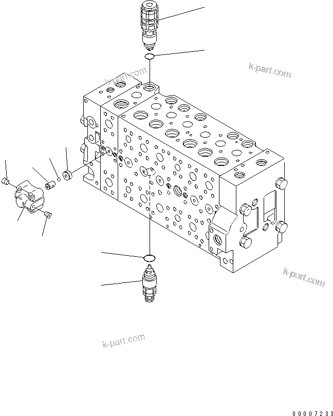 Komatsu parts book diagram for PC230LC-7-BA S/N 11001-UP: MAIN VALVE (1-ACTUATOR) (19/19)