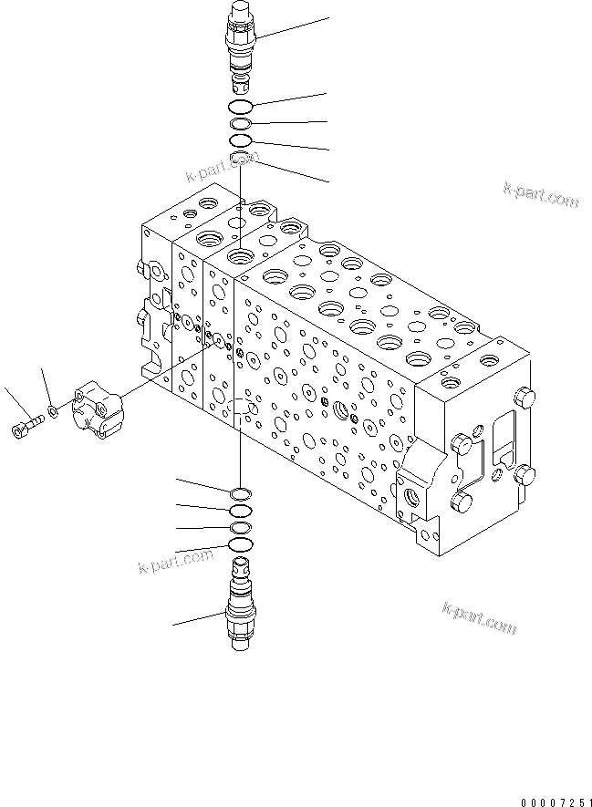 Komatsu parts book diagram for PC230LC-7-BA S/N 11001-UP: MAIN VALVE (2-ACTUATOR) (18/21)