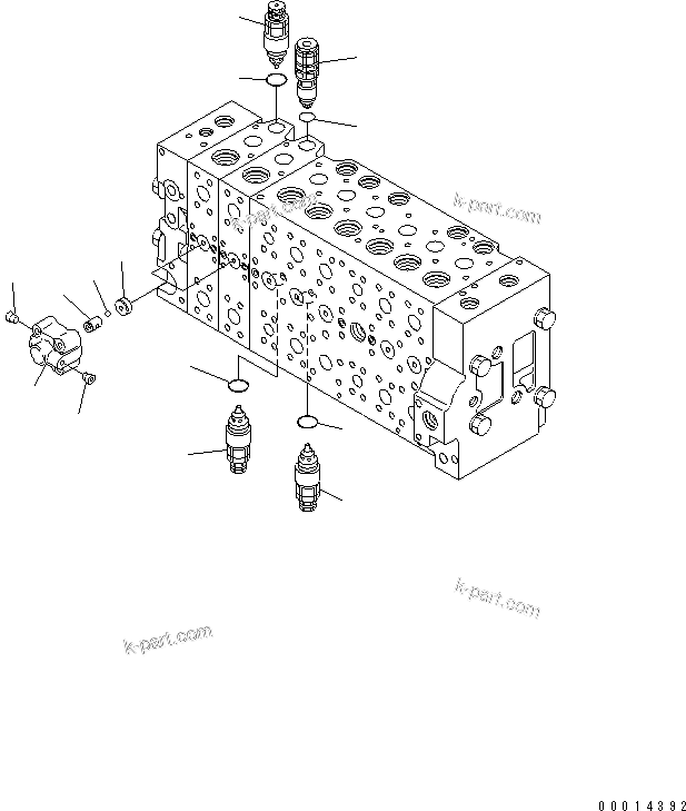 Komatsu parts book diagram for PC230LC-7-BA S/N 11001-UP: MAIN VALVE (2-ACTUATOR) (21/21)