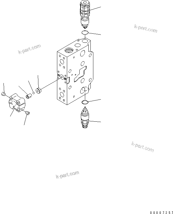 Komatsu parts book diagram for PC230LC-7-BA S/N 11001-UP: SERVICE VALVE (3/3)