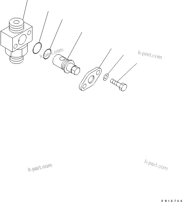 Komatsu parts book diagram for PC230LC-7-BA S/N 11001-UP: VALVE (FOR ACCUMULATOR)(#11035-11038)