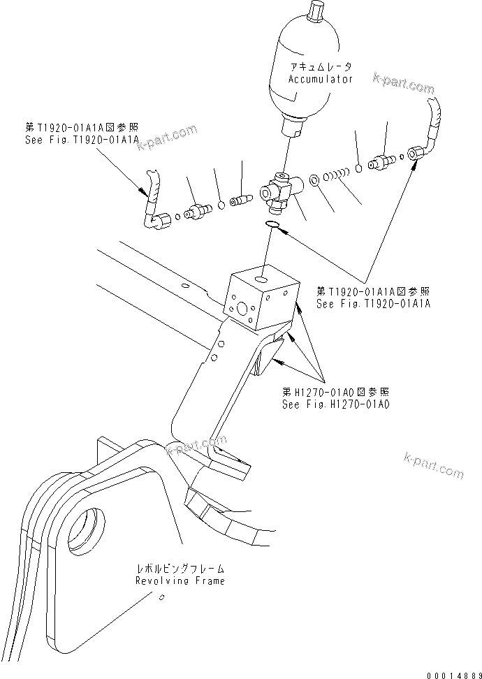 Komatsu parts book diagram for PC230LC-7-BA S/N 11001-UP: VALVE (FOR ACCUMULATOR)(#11039-)