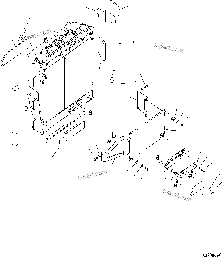 Komatsu parts book diagram for PC240NLC-8K S/N K50001-UP: COOLING SYSTEM (FUEL COOLER AND CONDENSER) (# K50584-)