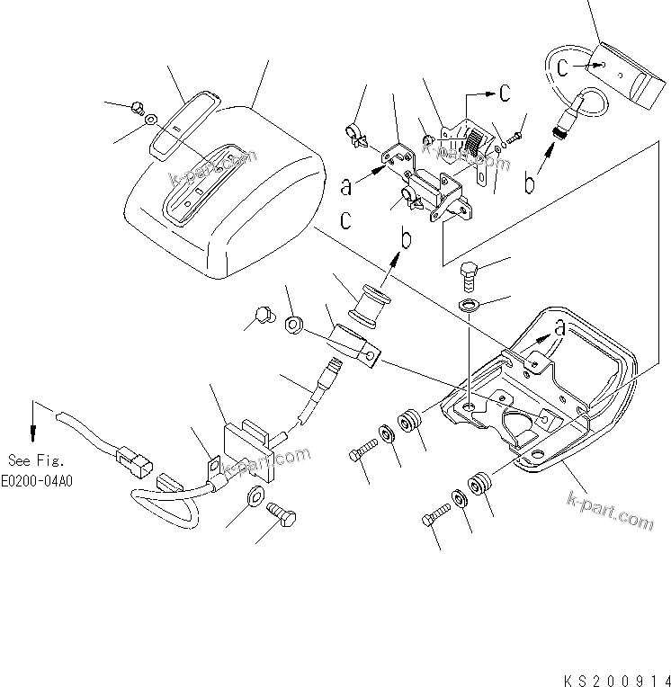 Komatsu parts book diagram for PC240NLC-8K S/N K50001-UP: REAR VIEW MONITORING SYSTEM (1 CAMERA) (# K50596-K51141)