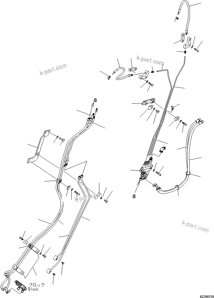 Komatsu parts book diagram for PC240NLC-8K S/N K50001-UP: ARM AUTO GREASE PARTS (2.0M ARM)(#K50630-)