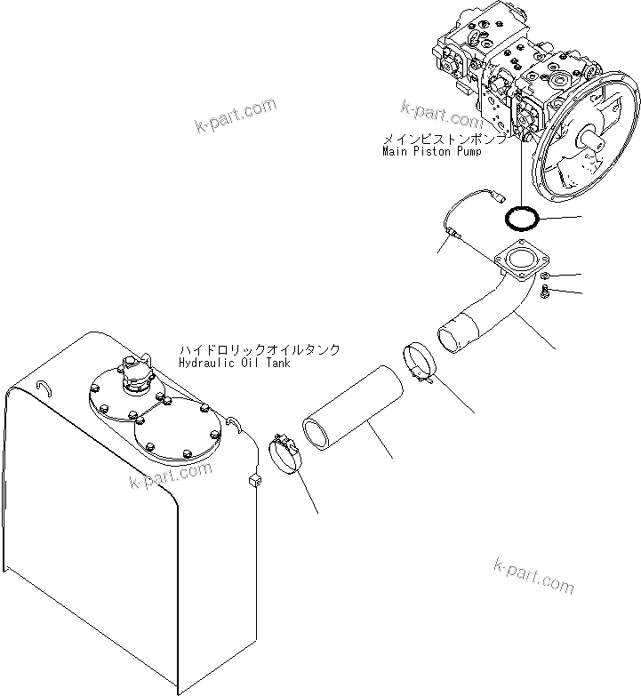 Komatsu parts book diagram for PC240NLC-8K S/N K50001-UP: SUCTION LINE