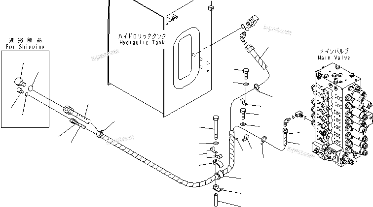 Komatsu parts book diagram for PC240NLC-8K S/N K50001-UP: BURST VALVE LINE (ARM) (CHASSIS SIDE)
