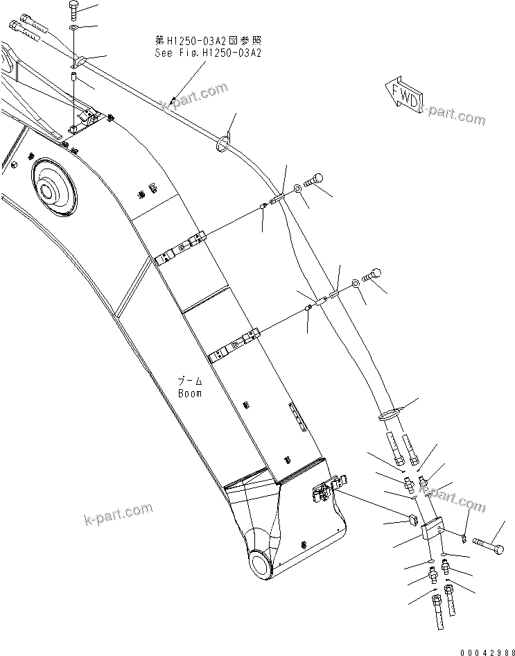 Komatsu parts book diagram for PC240NLC-8K S/N K50001-UP: BURST VALVE LINE (BOOM AND ARM) (ARM CYLINDER SIDE) (2/2)