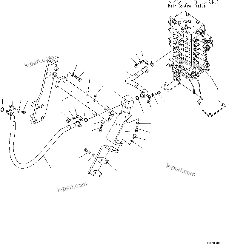 Komatsu parts book diagram for PC240NLC-8K S/N K50001-UP: ATTACHMENT LINE (MAIN LINE L.H.) (FOR 1 ACTUATOR)
