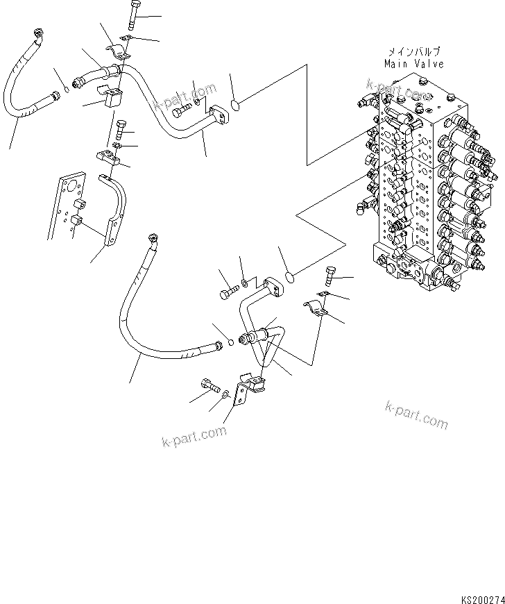 Komatsu parts book diagram for PC240NLC-8K S/N K50001-UP: ATTACHMENT ADDITIONAL LINES (FOR 2-PIECE BOOM, 2-ATTACHMENT)