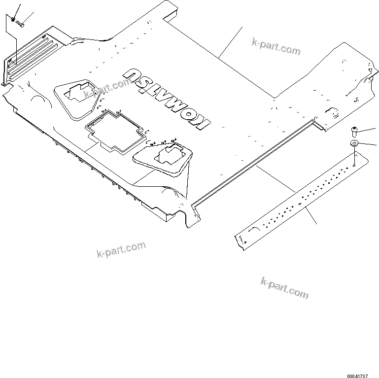 Komatsu parts book diagram for PC240NLC-8K S/N K50001-UP: FLOOR MAT (FOR 2 ACTUATOR)