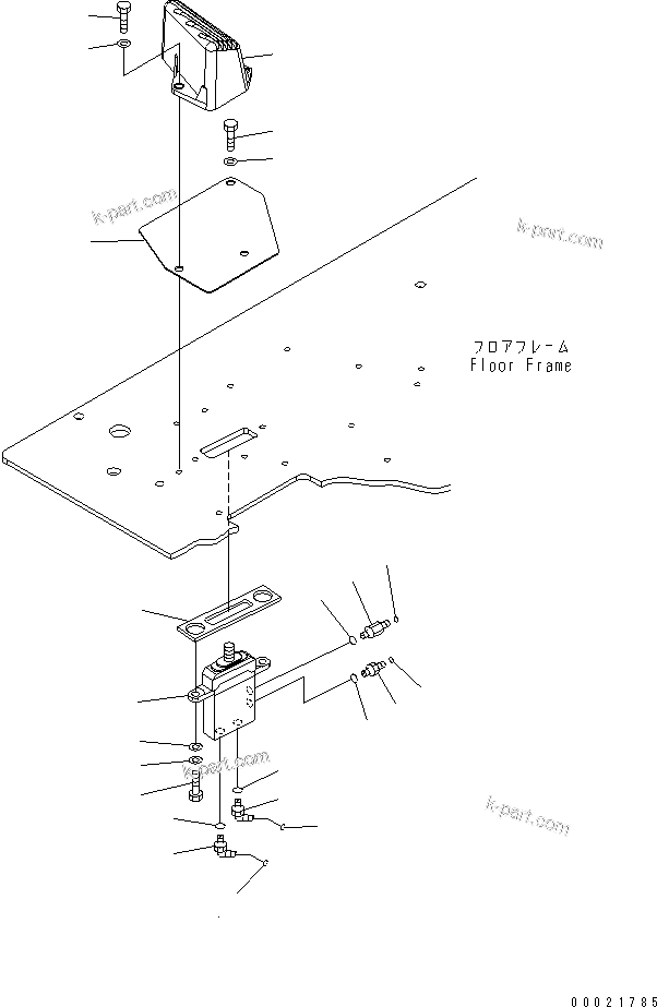 Komatsu parts book diagram for PC240NLC-8K S/N K50001-UP: FLOOR FRAME (FOOT REST) (R.H.) (2 PB)