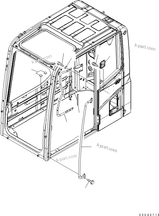 Komatsu parts book diagram for PC240NLC-8K S/N K50001-UP: FLOOR FRAME (OPERATORґS CAB) (ACCESSORIES) (2/2)