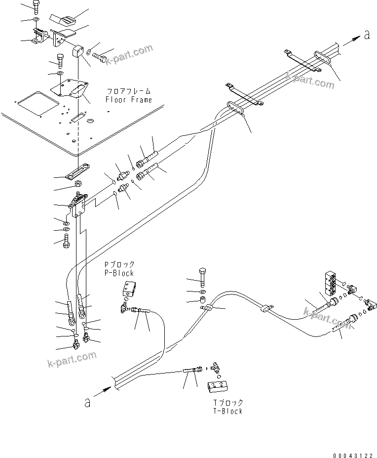 Komatsu parts book diagram for PC240NLC-8K S/N K50001-UP: FLOOR FRAME (OPERATORґS CAB) (FOOT REST) (L.H.) (2-ATTACHMENT)
