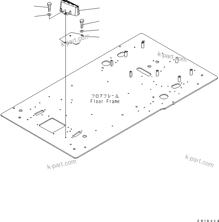 Komatsu parts book diagram for PC240NLC-8K S/N K50001-UP: FLOOR FRAME (FOOT REST) (L.H.)