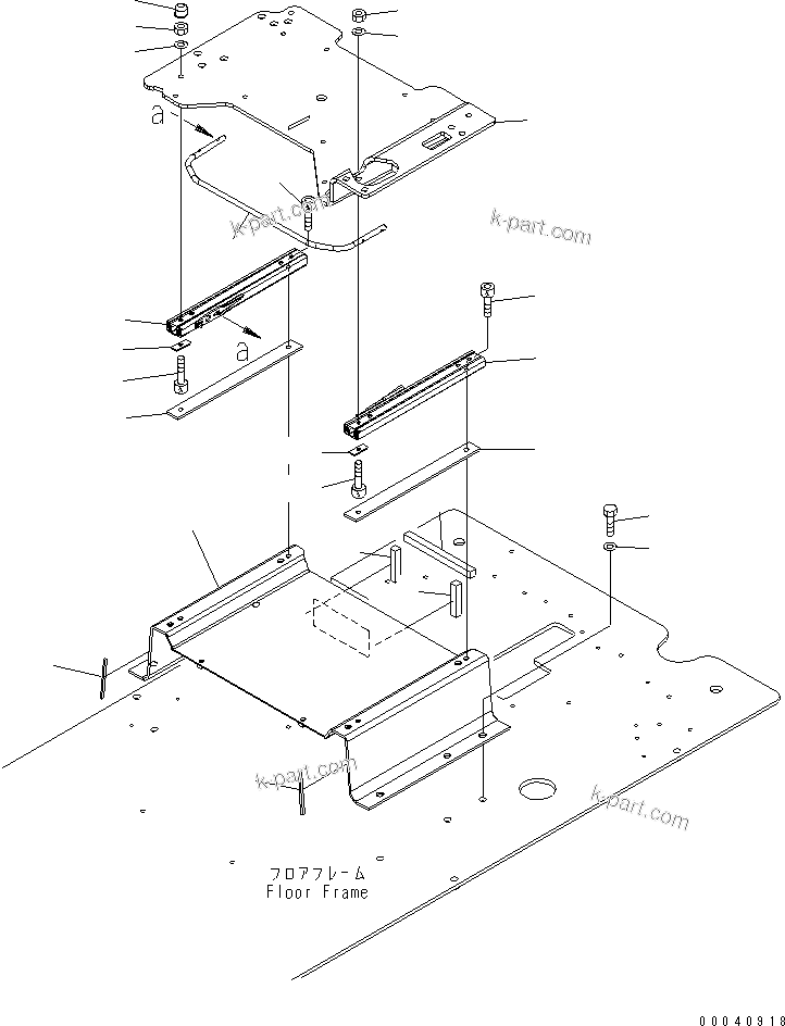 Komatsu parts book diagram for PC240NLC-8K S/N K50001-UP: FLOOR FRAME (OPERATORґS CAB) (BASE)