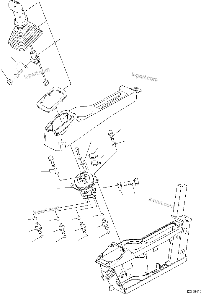 Komatsu parts book diagram for PC240NLC-8K S/N K50001-UP: FLOOR FRAME (LEVER AND VALVE) (L.H.)