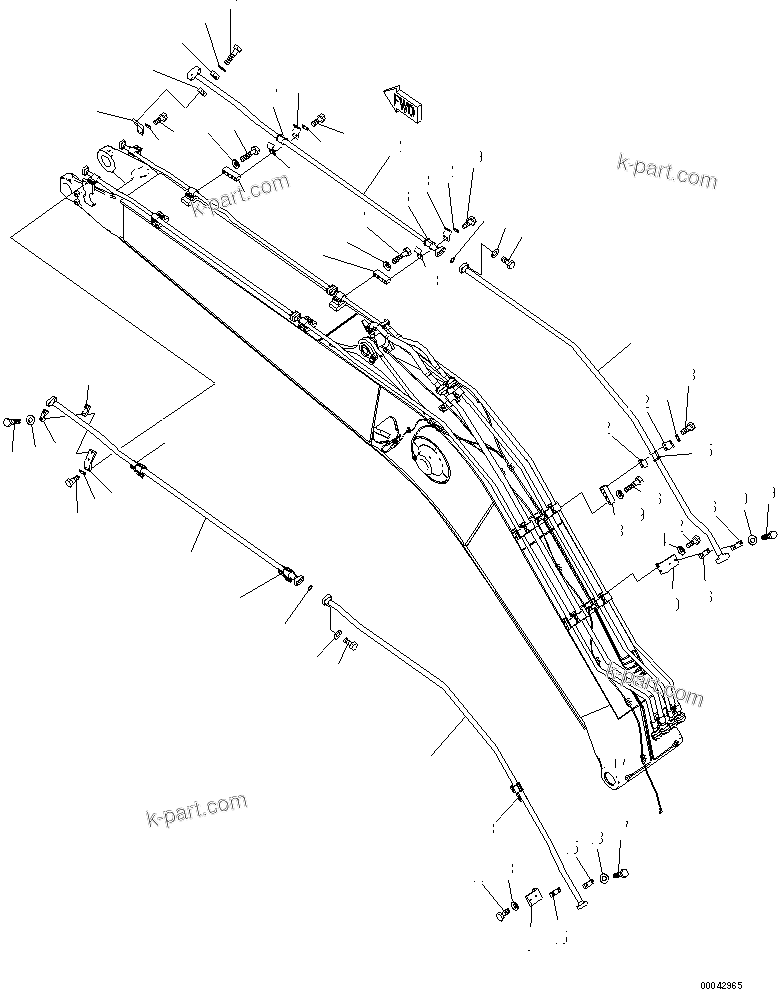 Komatsu parts book diagram for PC240NLC-8K S/N K50001-UP: BOOM (ADDITIONAL LINE) (1-ATTACHMENT)