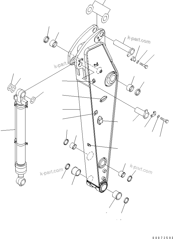 Komatsu parts book diagram for PC240NLC-8K S/N K50001-UP: ARM (2.0M) (#K50630-)
