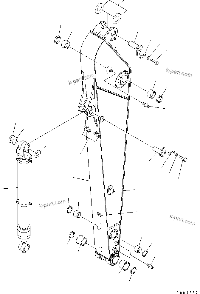 Komatsu parts book diagram for PC240NLC-8K S/N K50001-UP: ARM (3.05M) (FOR ATTACHMENT) (#K50001-K50629)
