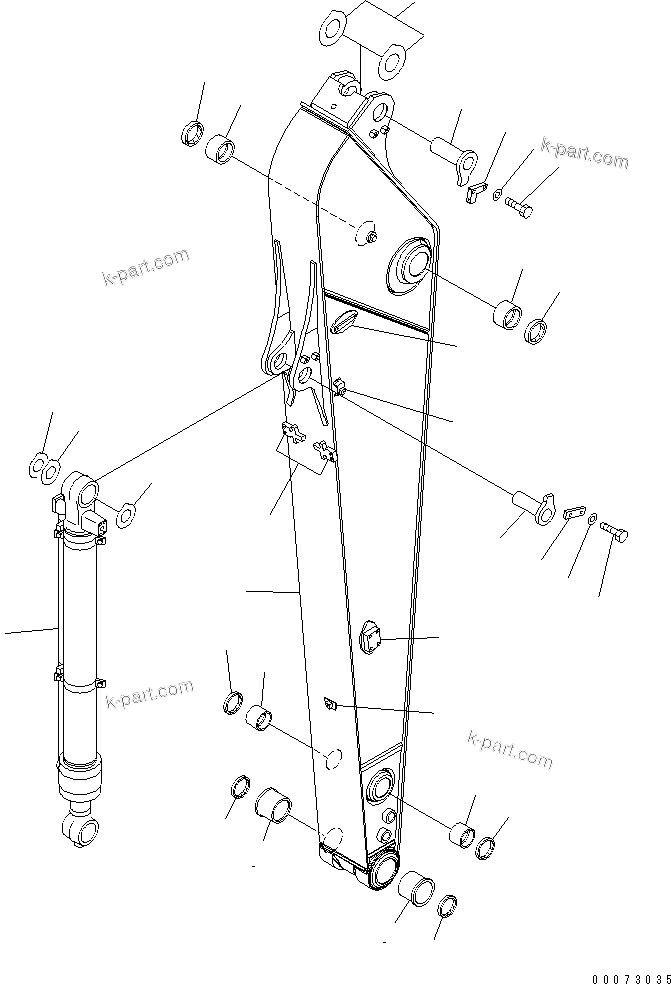 Komatsu parts book diagram for PC240NLC-8K S/N K50001-UP: ARM (3.05M) (#K50630-)