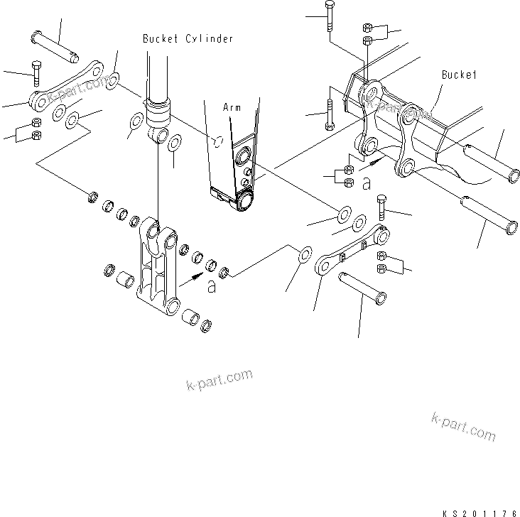Komatsu parts book diagram for PC240NLC-8K S/N K50001-UP: ARM (BUCKET LINK) (#K50630-)