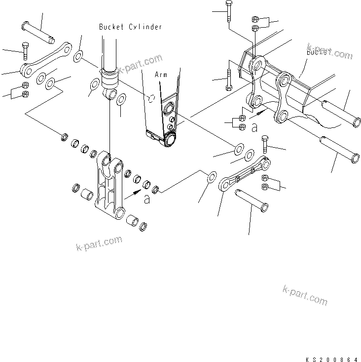 Komatsu parts book diagram for PC240NLC-8K S/N K50001-UP: ARM (BUCKET LINK) (LC DEMO) (#K51181-)