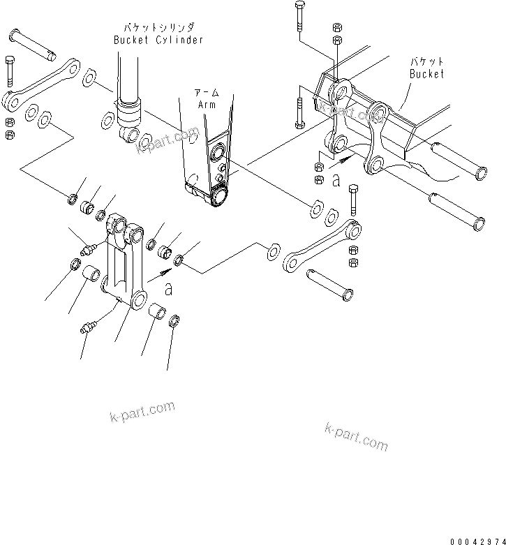 Komatsu parts book diagram for PC240NLC-8K S/N K50001-UP: ARM (BUCKET LINK) (#K50001-K50629)