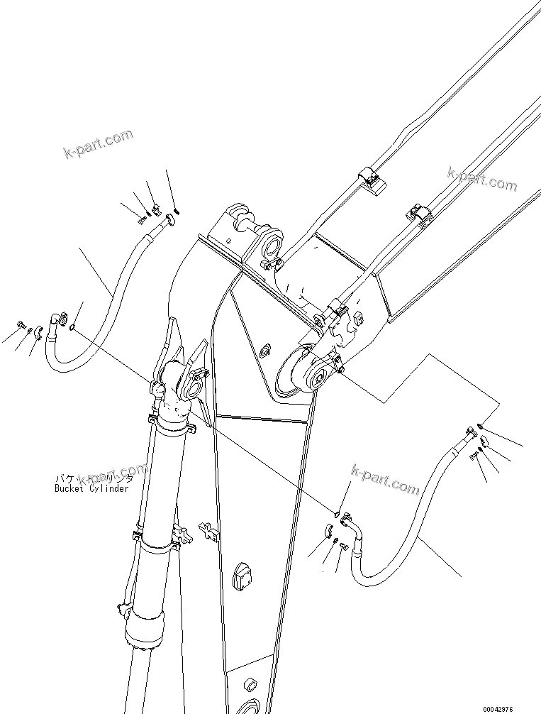Komatsu parts book diagram for PC240NLC-8K S/N K50001-UP: BUCKET CYLINDER PIPING