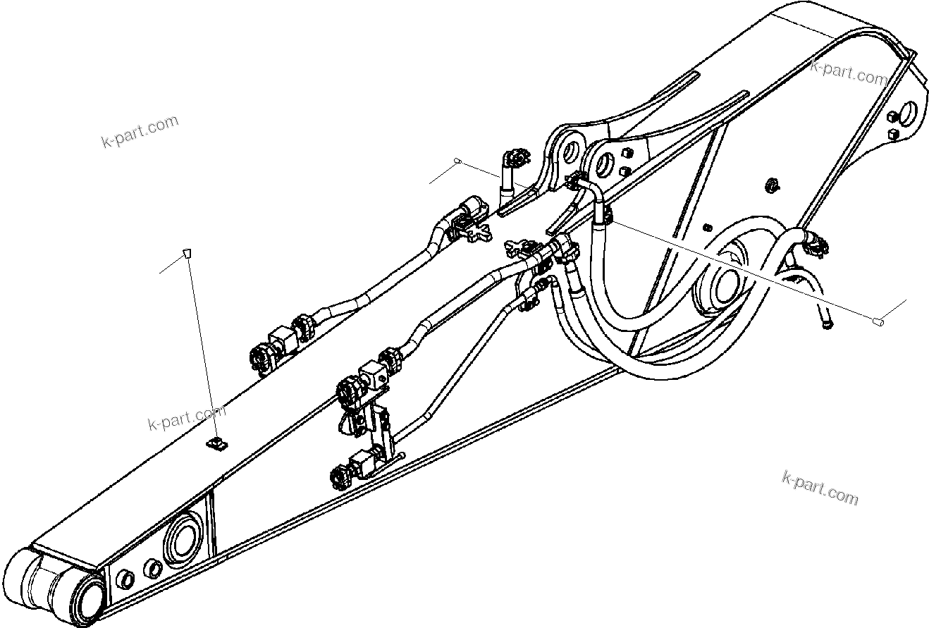 Komatsu parts book diagram for PC240NLC-8K S/N K50001-UP: QUCIK COUPLER-LESS (BLANKING PARTS) (3.0M ARM)