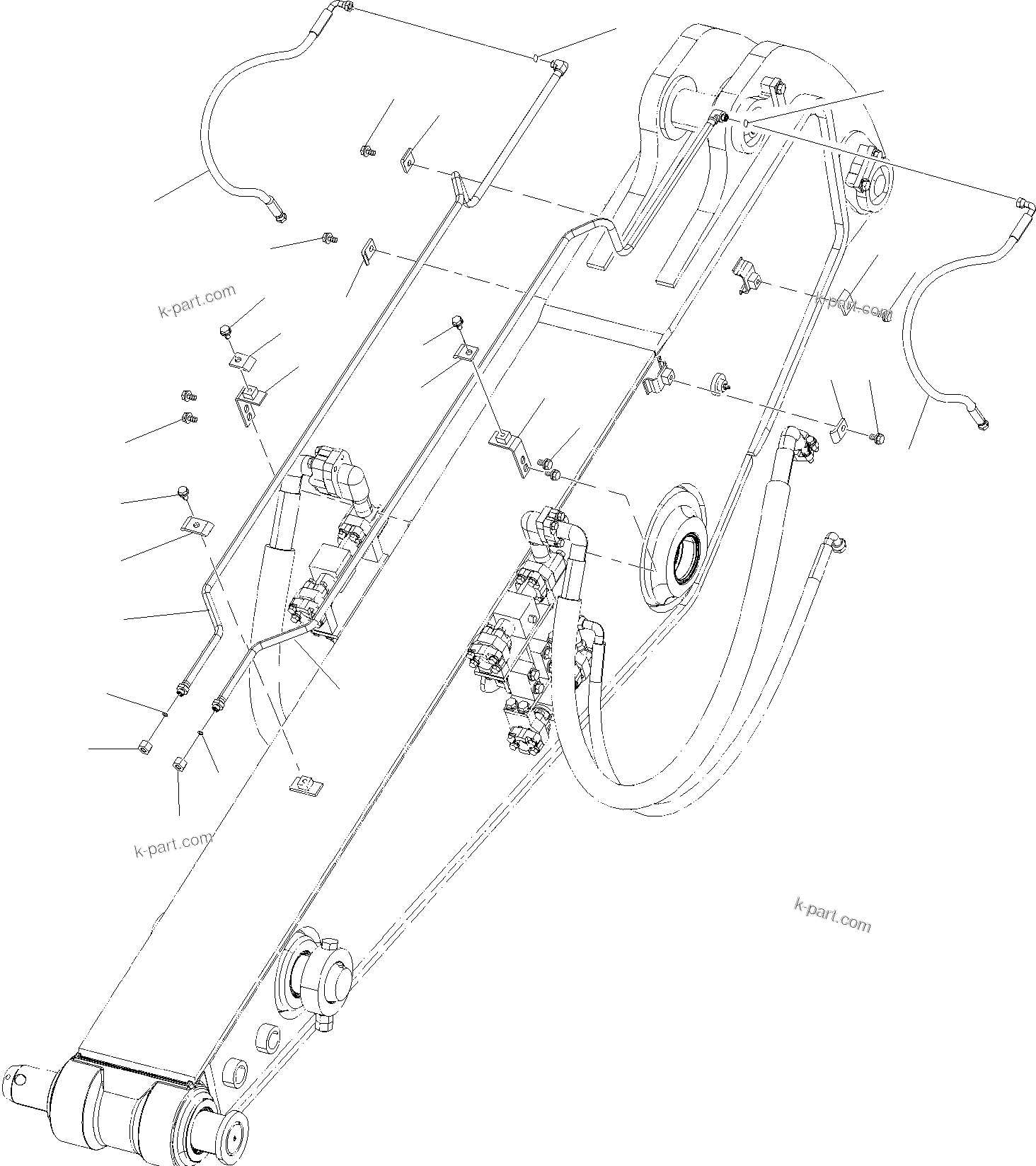 Komatsu parts book diagram for PC240NLC-8K S/N K50001-UP: QUICK COUPLER PIPING (FOR 2.0M ARM)
